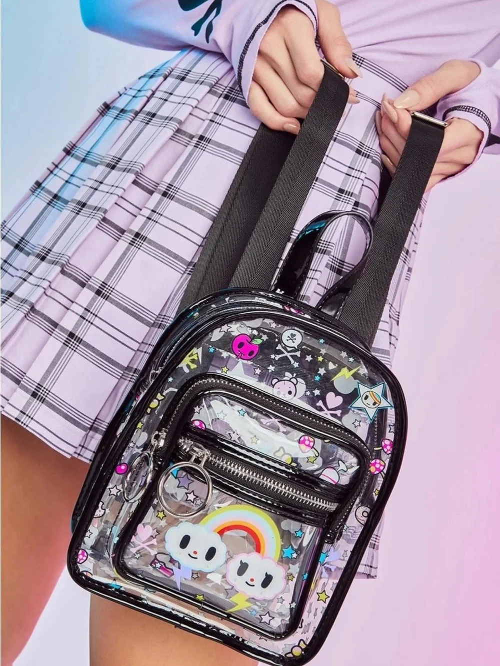 Dolls Kill x tokidoki okie dokie clear pvc backpack